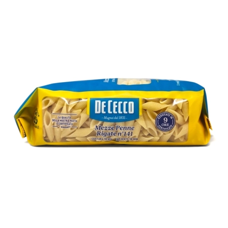 De Cecco Mezze Penne Rigate n.141 - Makaron z Semoliny 500g - Klasyczny Smak Włoch